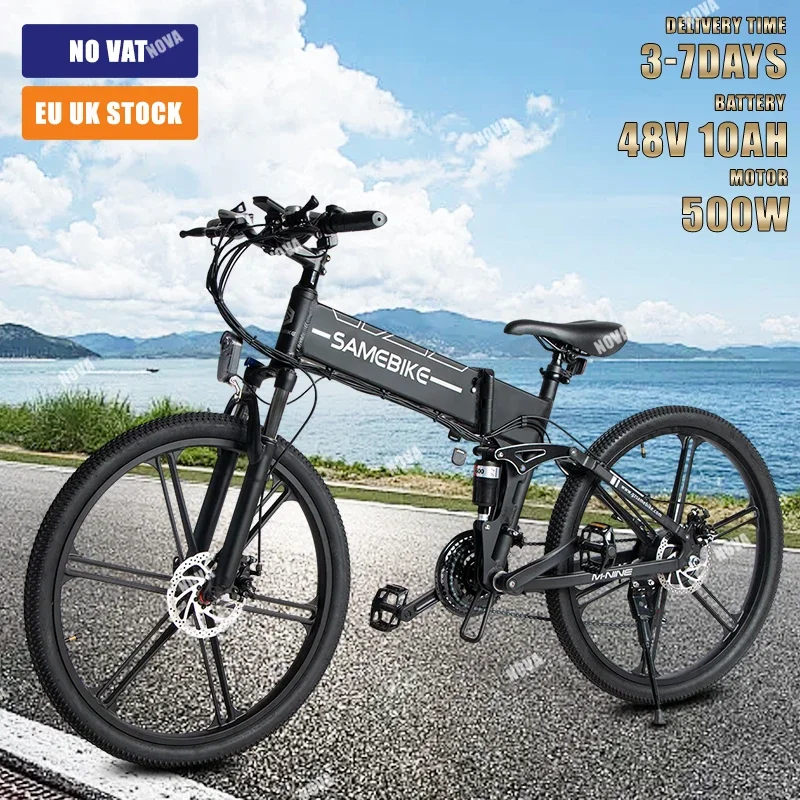 Samebike Lo26-Ii-It Bici Elettrica Muslimah 26 Pollici Pieghevole Ebike Full Suspension Mountain Biciclette Elettriche Per Adulti Eu Uk Stock