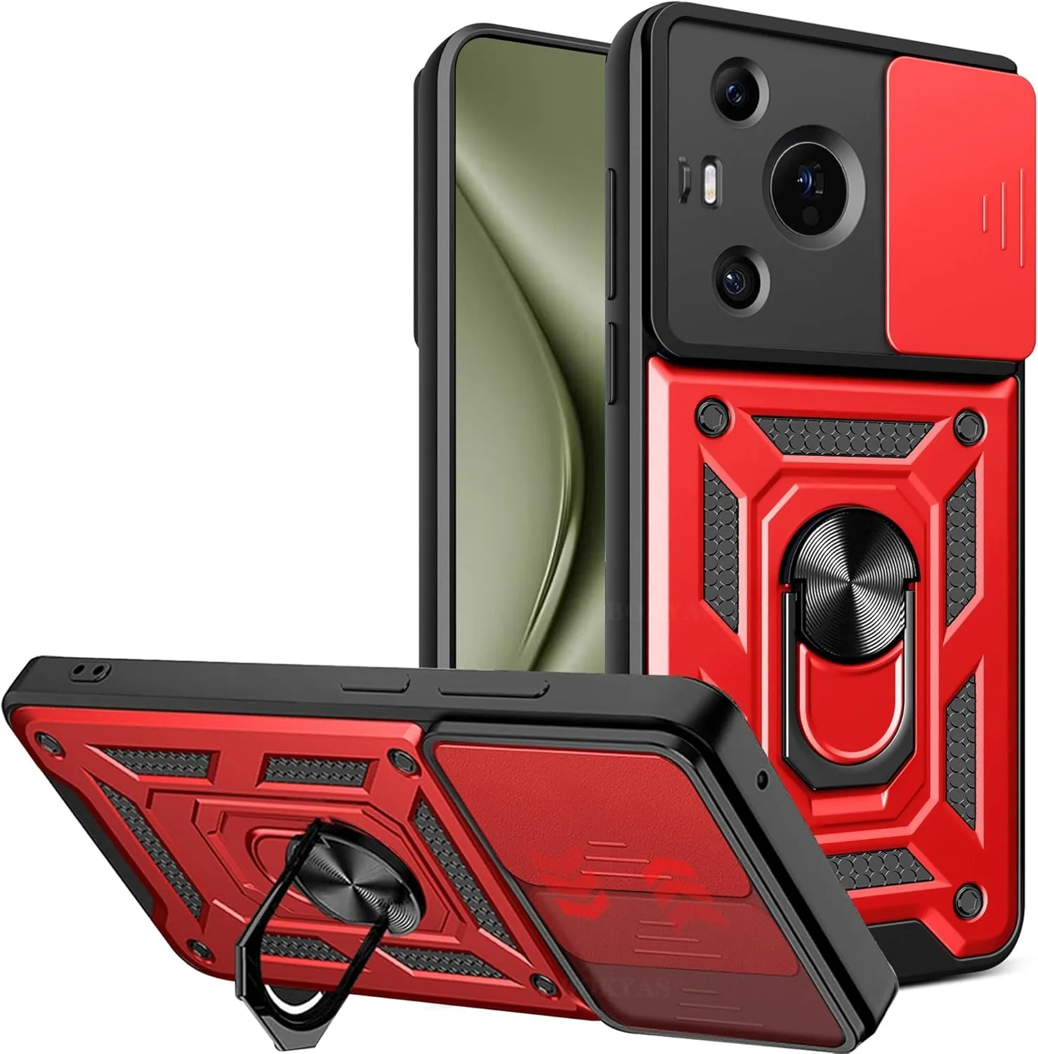 Enhanced Armor Case with Lens Protection and Magnetic Ring Holder