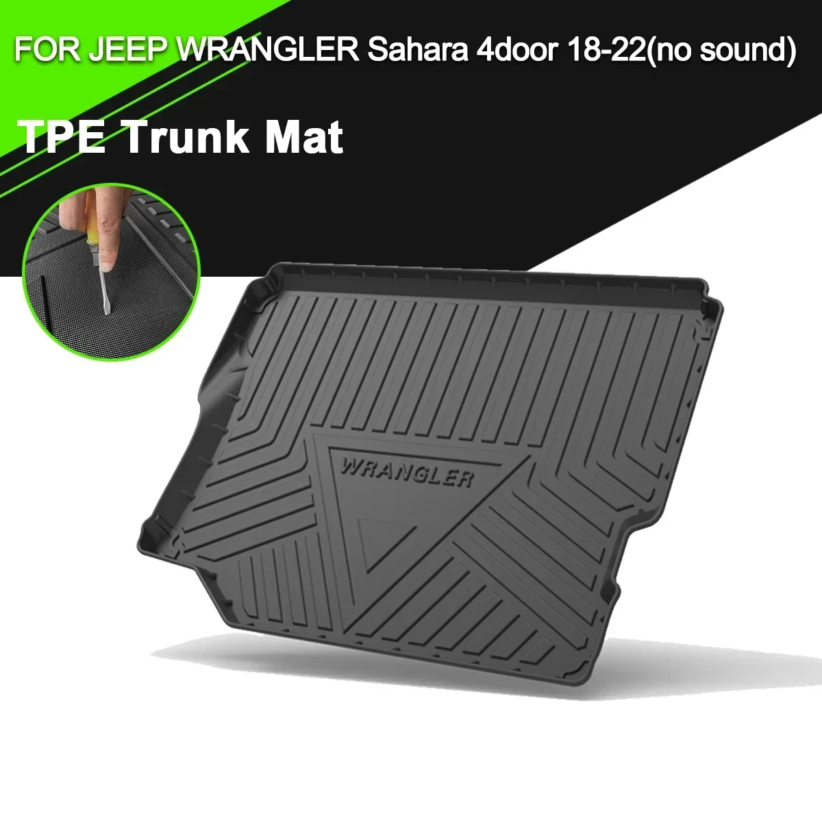 

For Jeep Wrangler Sahara 4 door 2018-2022 Car Rear Trunk Cover Mat TPE Waterproof Non-Slip Rubber Cargo Liner Accessories
