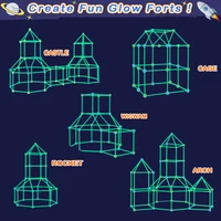 Kids Fort Building Set Kit Glow in The Dark Build A Fort STEM Educational Indoor/Outdoor Toys Construction Gift DIY Toys for Kid 2