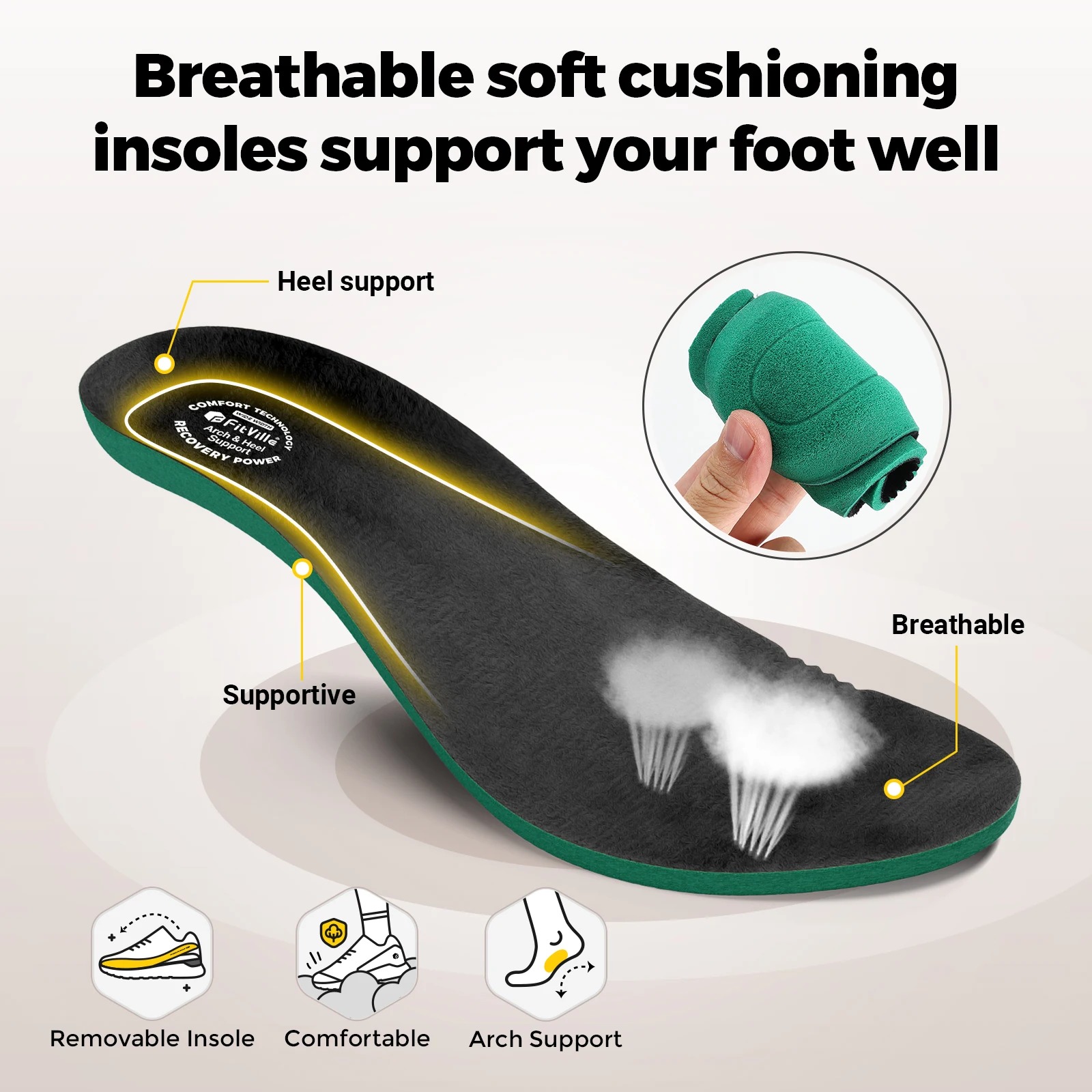 Fitville Plush Home Shoes For Men Winter Cotton Diabetics Shoes Widened Adjustable Strap Winter Shoes Warm Thick Non-Slip 6