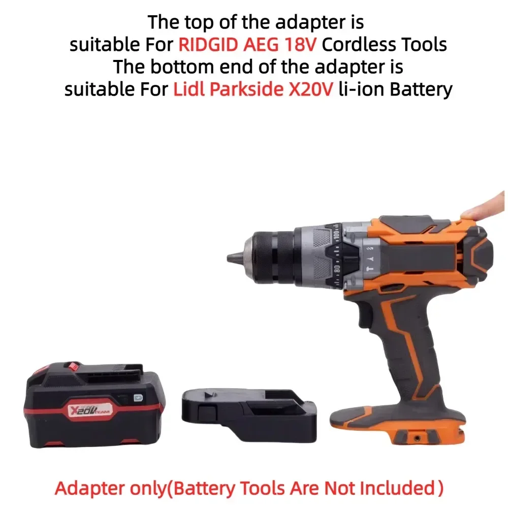 Lidl Parkside X20V 리튬 이온 RIDGID AEG 18V 무선 드릴 도구 액세서리 배터리 어댑터/컨버터(어댑터 전용)