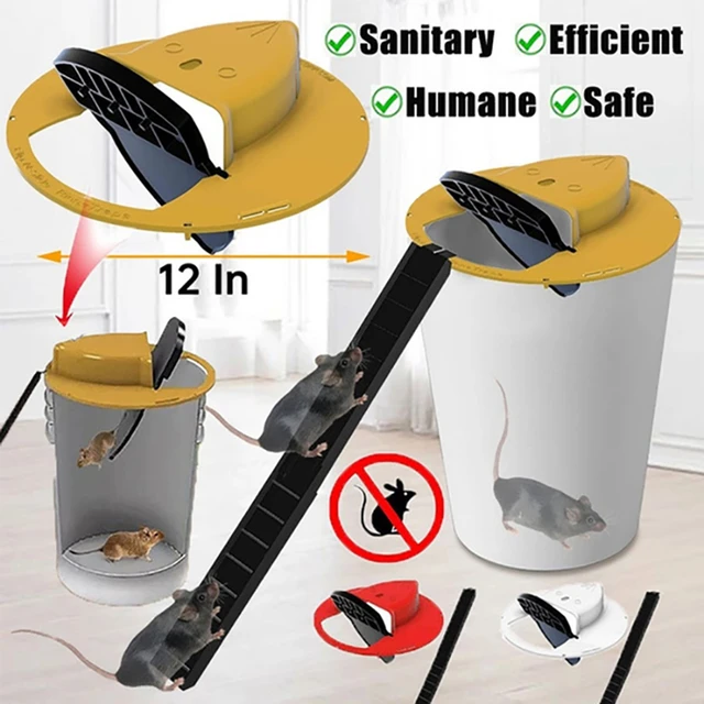 Flip Slide Bucket Lid Mouse Traps - Humane Rat Catcher - Multi-catch Bucket  Trap For Indoor And Outdoor Application - Auto-reset Trap Door Style - Reu