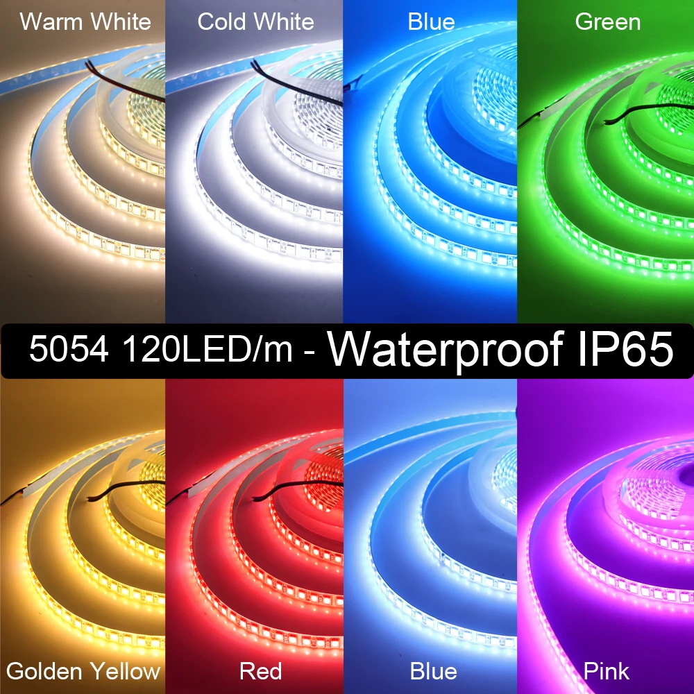 12V 5M LED-Streifenlicht 5054 5050 2835 RGB SMD 120LED 60LED 240LED 5630 Wasserdichtes flexibles LED-Band für Heimdekoration 9 Farben – Detail 32