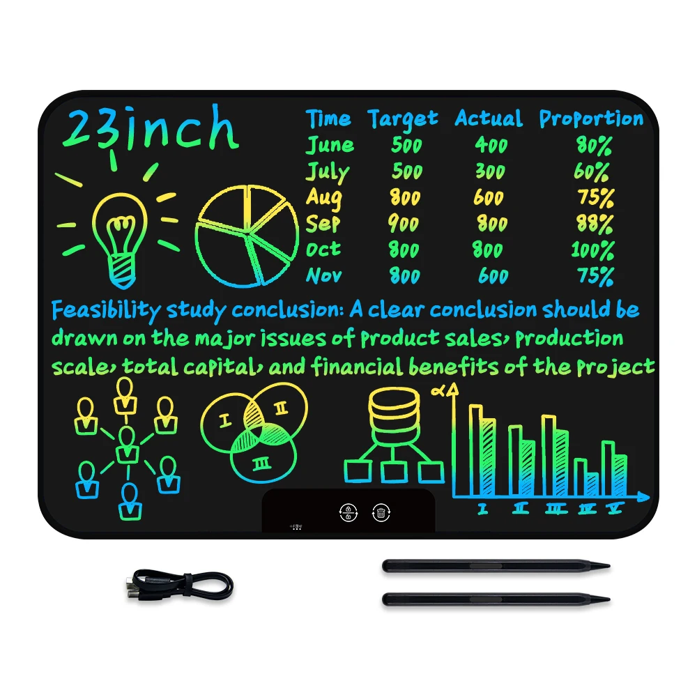 

23 Inch Rechargeable LCD Screen Writing Tablet Electronic Drawing Board Colorful Handwriting Pad Children's Toys Business & Home