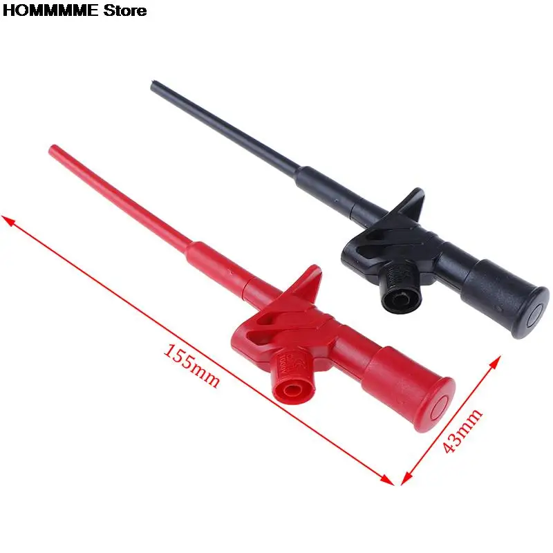 Quick Test Hook Clip Professional Insulated High Voltage Flexible Testing Probe 4mm Red Black alligator clips electric test clamp test probes test clip test hooks clips