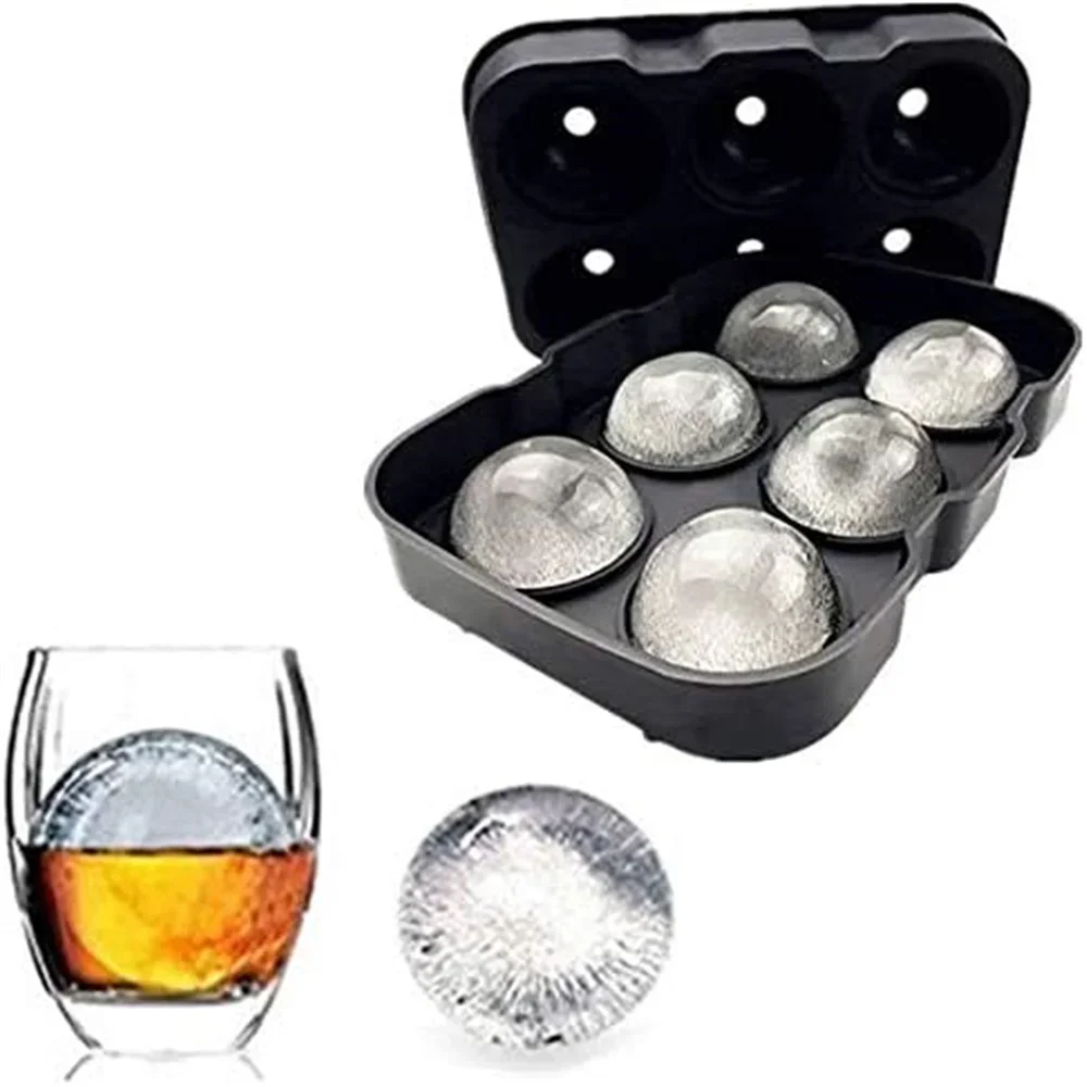 Silicone Ice Ball Maker Large 3D Big Round Sphere Ice Shape Cube Mold Tray for Freezer Whiskey Cocktail Bar Tools