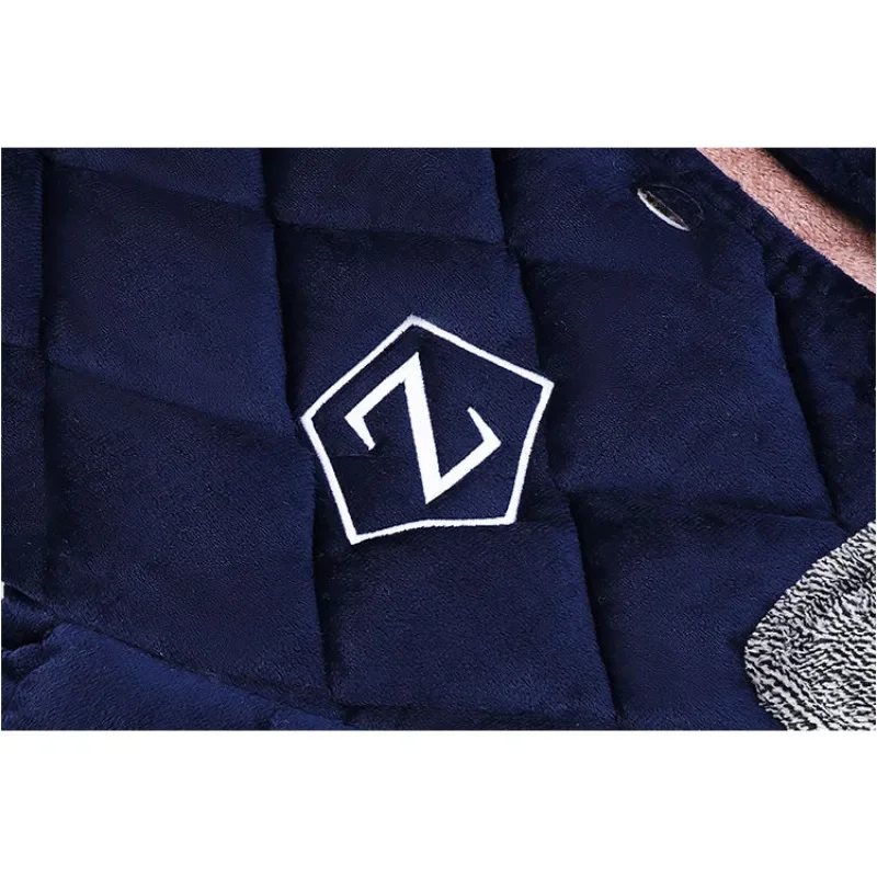 2024 New Sleepwear Men's Winter Coral Velvet Three-layer Cotton Loose Loungewear Thickened Flannel V-neck Warm Homewear Set