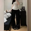 R2024 Harajuku Wide Leg Sweatpants for Women Elastic Waist Casual Sport Pants Woman Streetwear Gray Oversize Sportswear Female 6