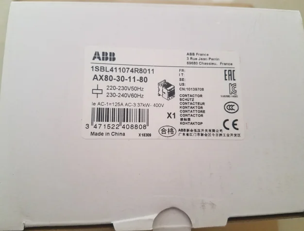 

Оригинальный контактор переменного тока ABB AX80-30-11-80 AC220V