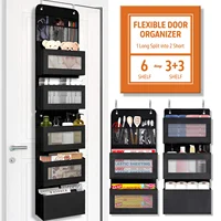 1 PC Non-Woven Fabric, 6-Layer Detachable, Divided Into 2 Hanging Storage Door Devices With Hooks, Anti Swinging Dormitory 2
