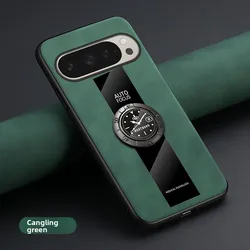 Luxury PU Leather Rotating Magnetic Holder Case - Racing Style - Google Pixel 10 (Green)
