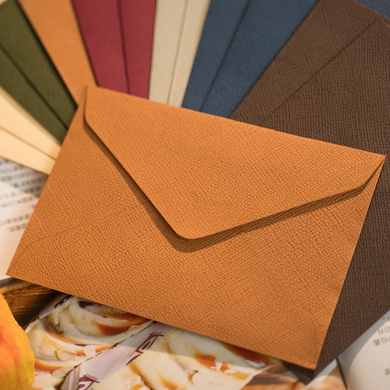10pcs/set Coloful Weave Pattern Envelopes Paper Thicken Retro Creative Color Stationery Wedding Invited Gift Greeting Card Bags