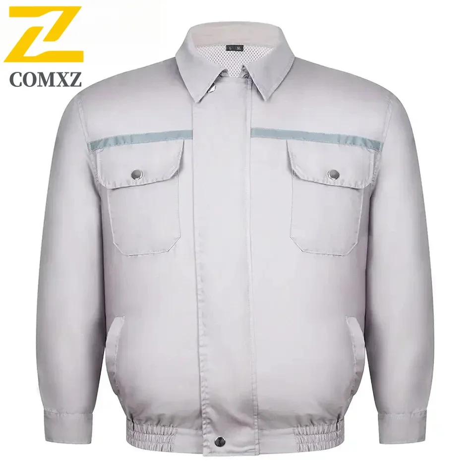 COMXZ Summer Outdoor Cooling Fan Jacket Men -9℃ Air Conditioning Clothing Sun-Protcetive Coat Construction Work Clothes Jacket