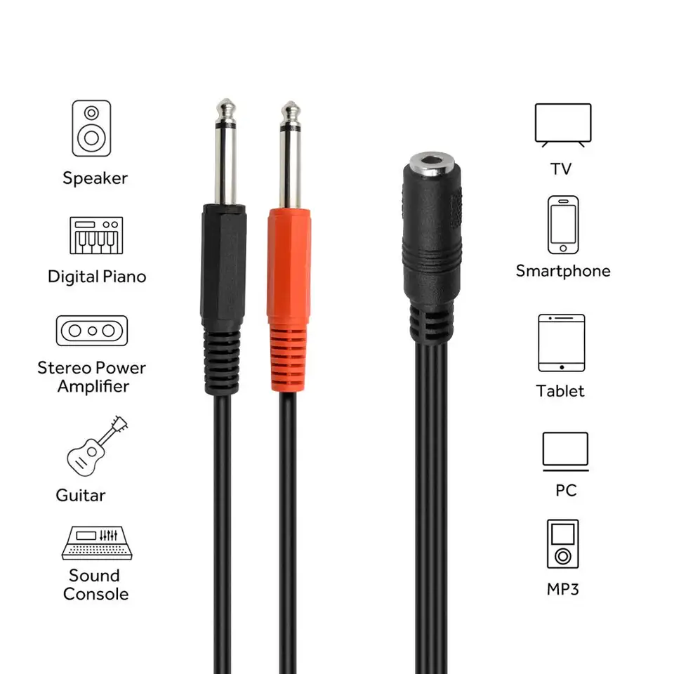 Pronomic Stage JM2JS-3 Cable de Audio 3,5mm Stereo Jack / 2x 6,3mm Mono