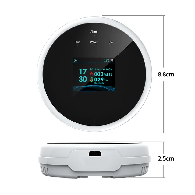 Tuya Wifi Natural Gas Leakage Detector Sensor Smart Alarm Gas Fire Security Digital LED Temperature Display for Home Kitchen - Image 5
