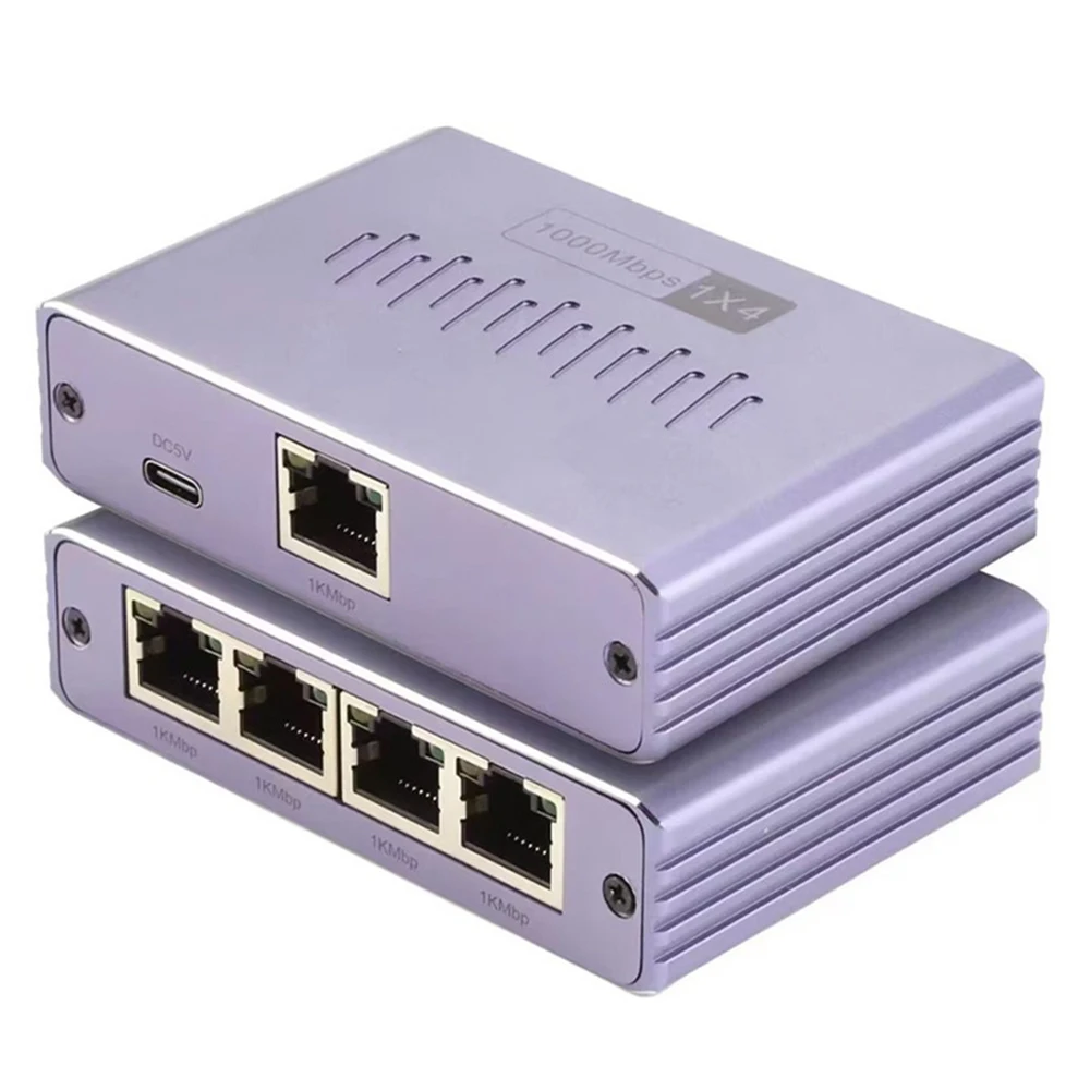 High-Speed Gigabit Network Switch Hub with Ethernet Splitter Connector