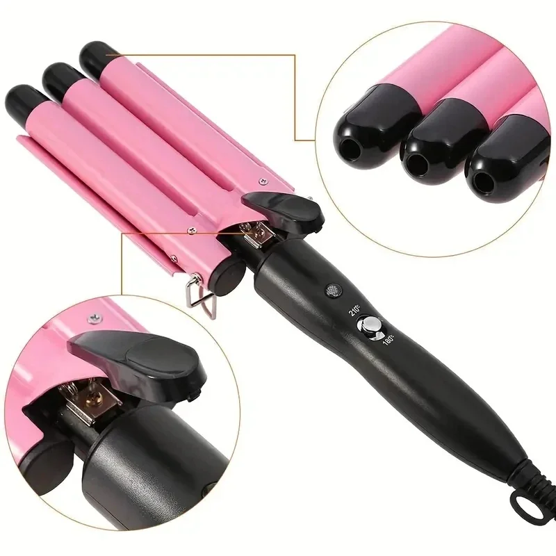 1pc Chicken rolls stick instant noodle head three tube curler small wavy curler big perm hair curler