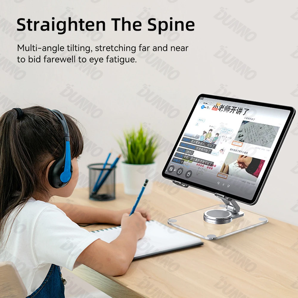 Suporte para Tablet Transparente Dobrável Rotação de 360 ° Suportes Ajustáveis para Ipad Phone Samsung Xiaomi Lenovo Suporte para Suporte - Imagem 5