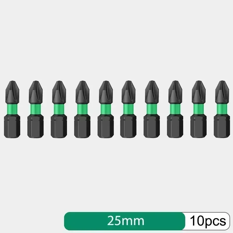 PH2 10Pcs 필립스 비트 드릴 용 육각 생크 정밀 스크루 드라이버 세트 비트 단일 헤드 전문 작업 도구 25/50mm