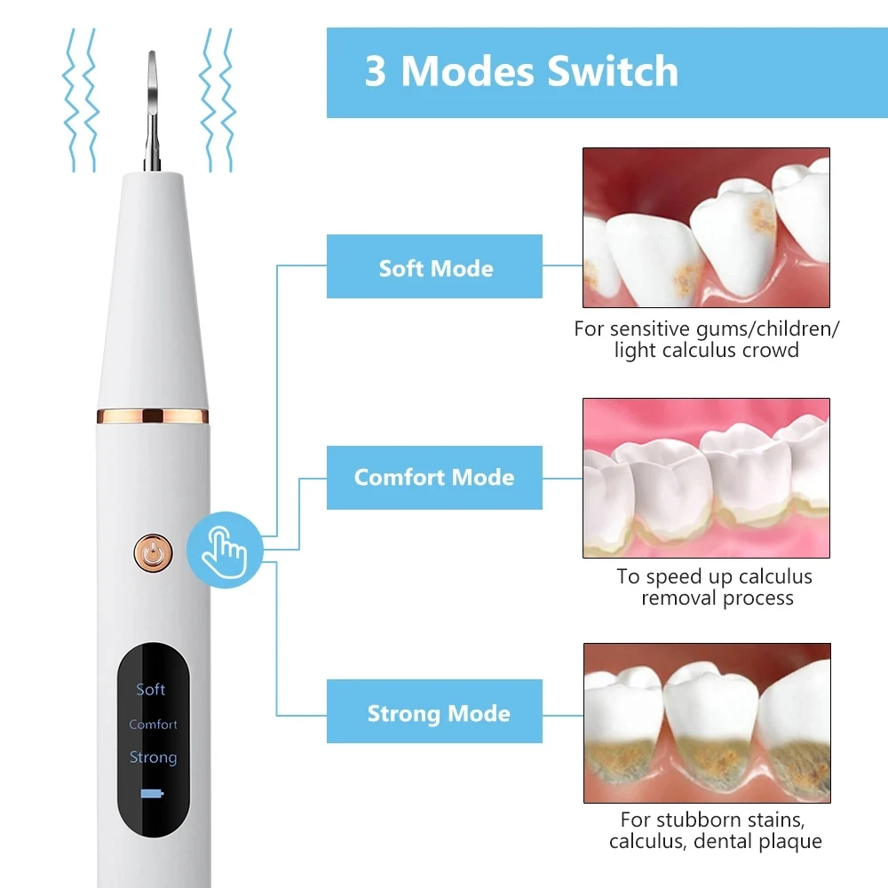 Sonic Cleaner Scaler Calculus Cleaning Tartar Dental Whitening Devices Eliminator Remover Ultra Electic Sonic Tooth Cleaner
