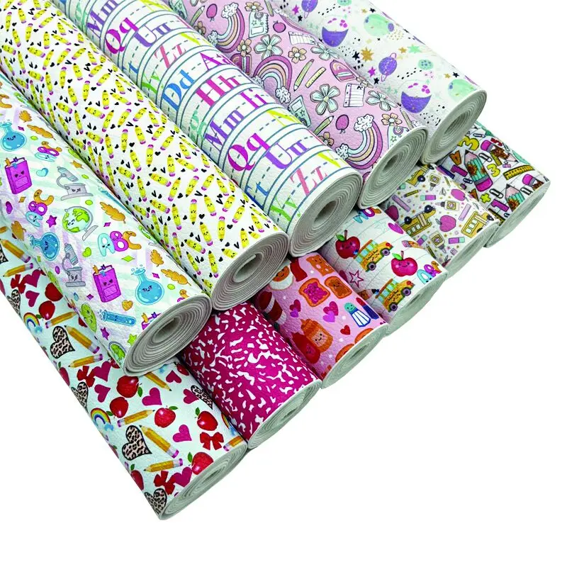 New Print Leather Sheets Ribbon Faux Leather For Decoration DIY Handmade Bows