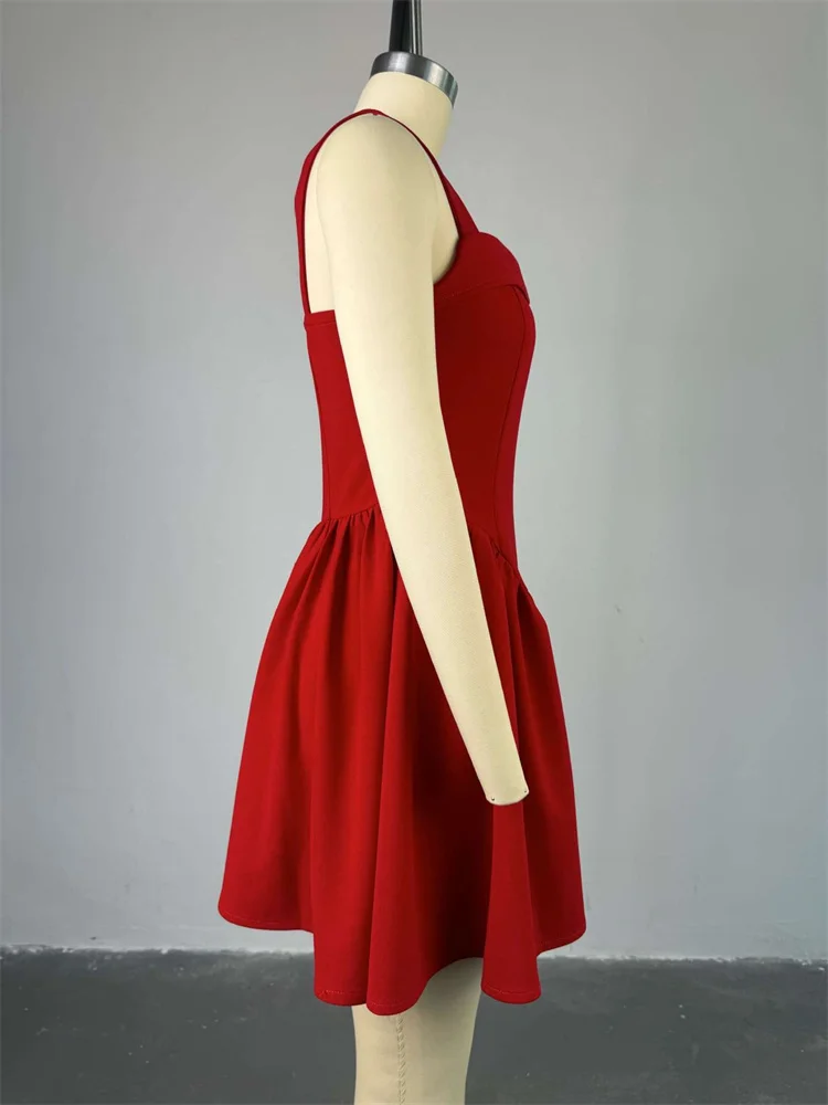 Wmstar Dresses Women Elegant V Neck Sleeveless Sweet Midi Hip Wrap Dress Fashion New in Summer Clothes Wholesale Dropshipping