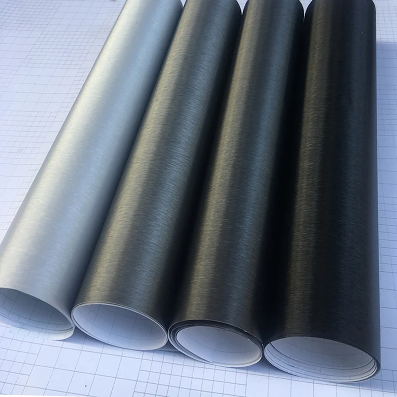 30x100cm Car Styling Black Grey Silver Matt Brushed Aluminum Vinyl Wrap Film Motorcycle Automobiles Car Stickers Decal Wrap Film