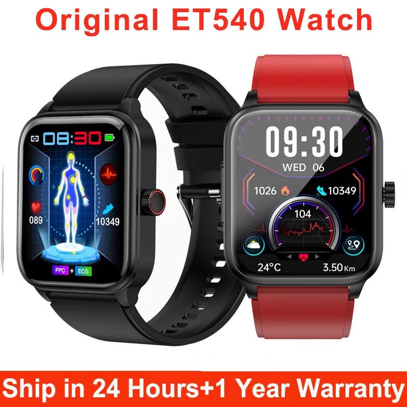 

ET540 Smart Watch Men ECG Blood Sugar Pressure Oxygen Body Temperature Monitor Bluetooth Call NFC Voice Assistant Smartwatch