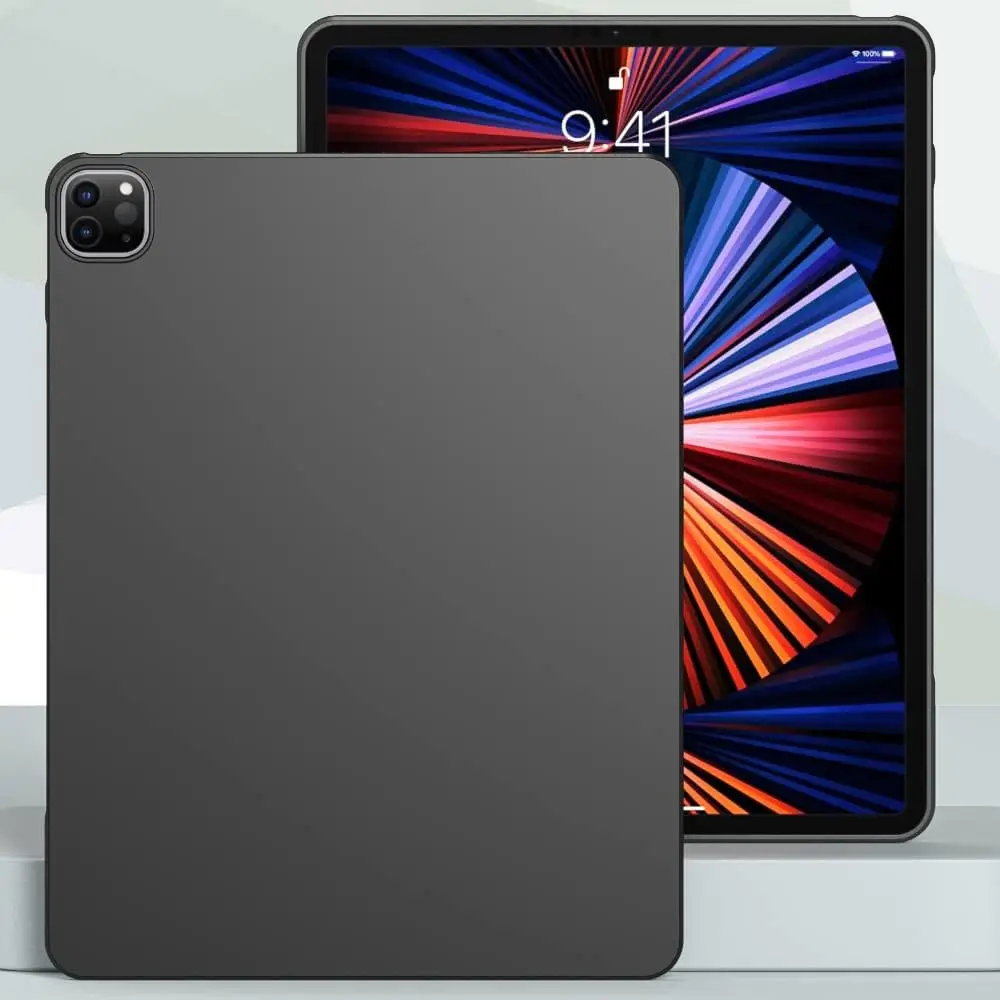 Silicone Flexível Tpu Preto Concha Protetora Soft Case Capa Traseira Ipad Pro 12.9 2023 2023 2023 A2232 A2461 A2437 - Imagem 3