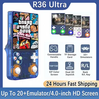 Console da gioco portatile R36 Ultra 2026 Open Source R36S con sistema Linux, schermo IPS da 4.0 pollici, lettore video tascabile 64G, i migliori giochi