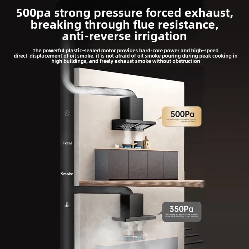 XL range hood European top suction household kitchen range hood and stove linkage 3