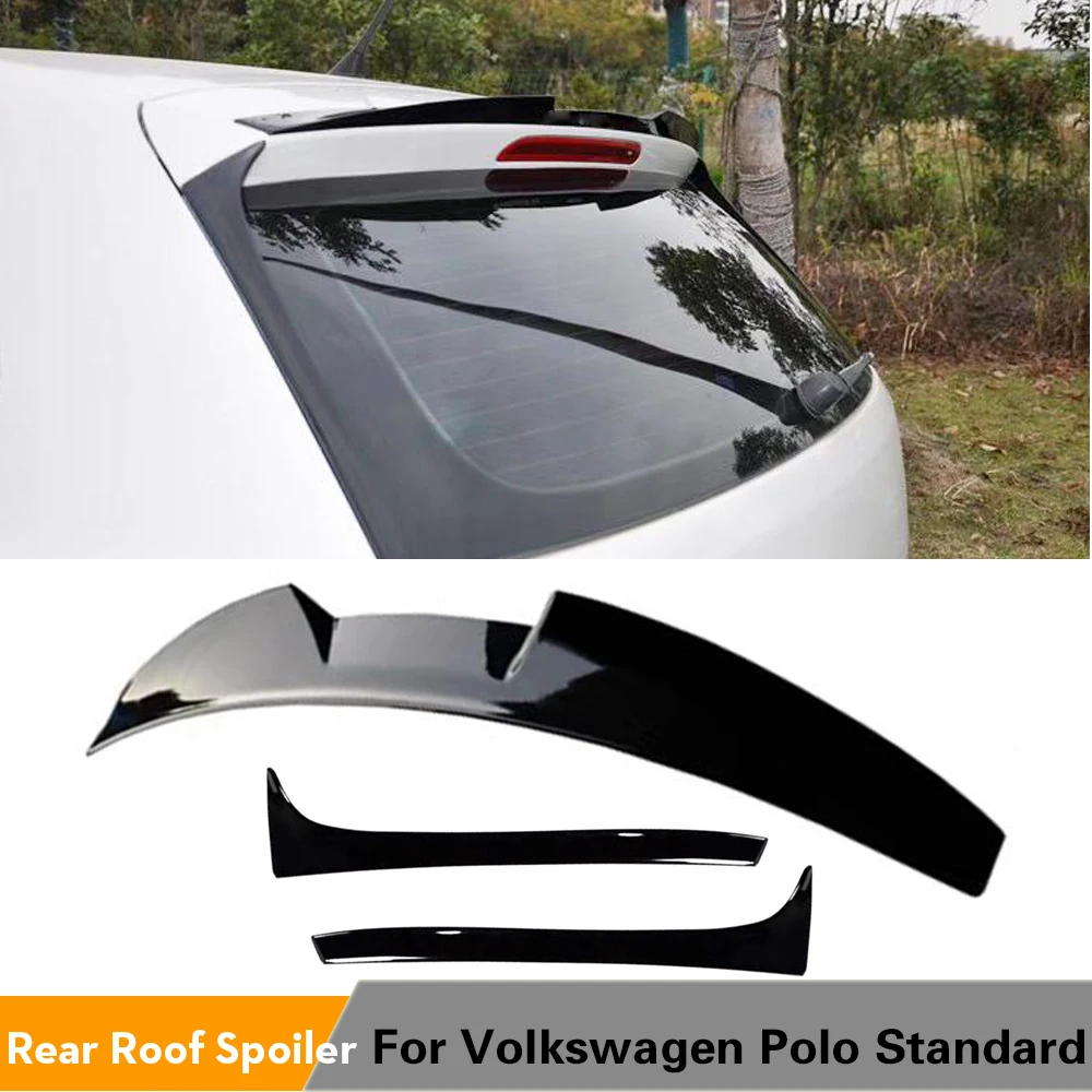 ABS Black Rear Roof Spoiler Window Trim Wings for Volkswagen VW Polo ...