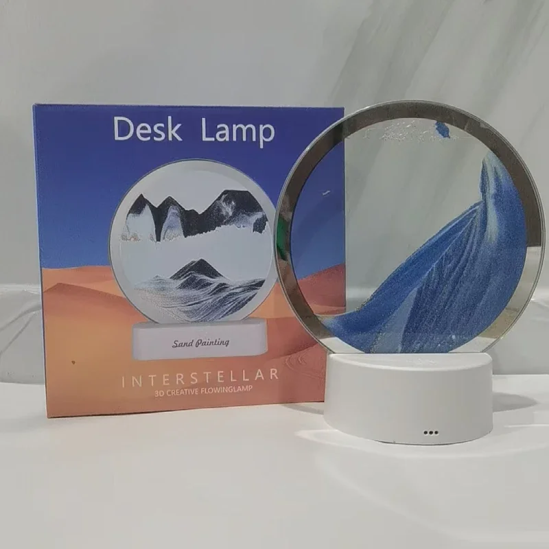 Quicksand Table Lamp, internet red hourglass decompression ornament 3D three-dimensional sand painting water painting colorful R 3