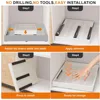 Expandable Pull Out Cabinet Organizer with Depth(16"-22") and Width(12 "-20"), Adhesive Slide out Drawers for Pots, Spice 6