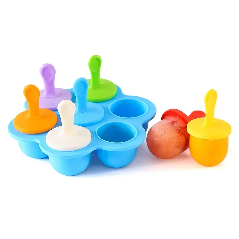 Ice Cream Ice Pops Mold Food Grade Silicone Popsicle Mould Icemaker Baby DIY Food Supplement Tools Fruit Shake Accessories