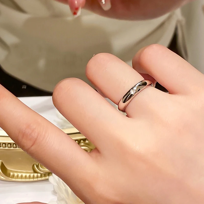 Real Moissanite Simulation Diamond Ring Atmosphere Couple Pair Ring Classic Wedding  Engagement Fine Jewelry Anniversary Gift Ne