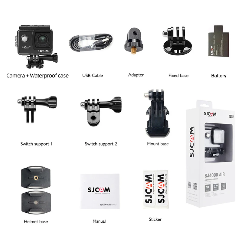 SJCAM Action Camera SJ4000 AIR 4K 30fps Allwinner Chipset WiFi Sport DV 2.0" Mini Helmet Cam Waterproof Sports DV Cameras 6