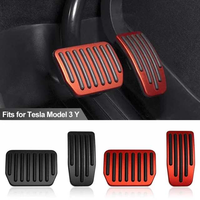 For Tesla Model 3 Y Highland 2024 2023 2022 Foot Pedals Cover Accesories Aluminum Alloy Accelerator Gas Fuel Brake Rest Pads Mat 2