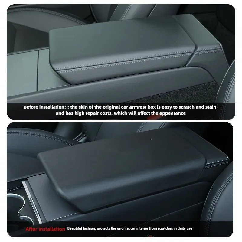 테슬라 뉴 모델 Y 주니퍼 2025 자동차 팔걸이 박스 센터 콘솔 보호대 쿠션 TPE 팔걸이 패드 커버 인테리어 액세서리