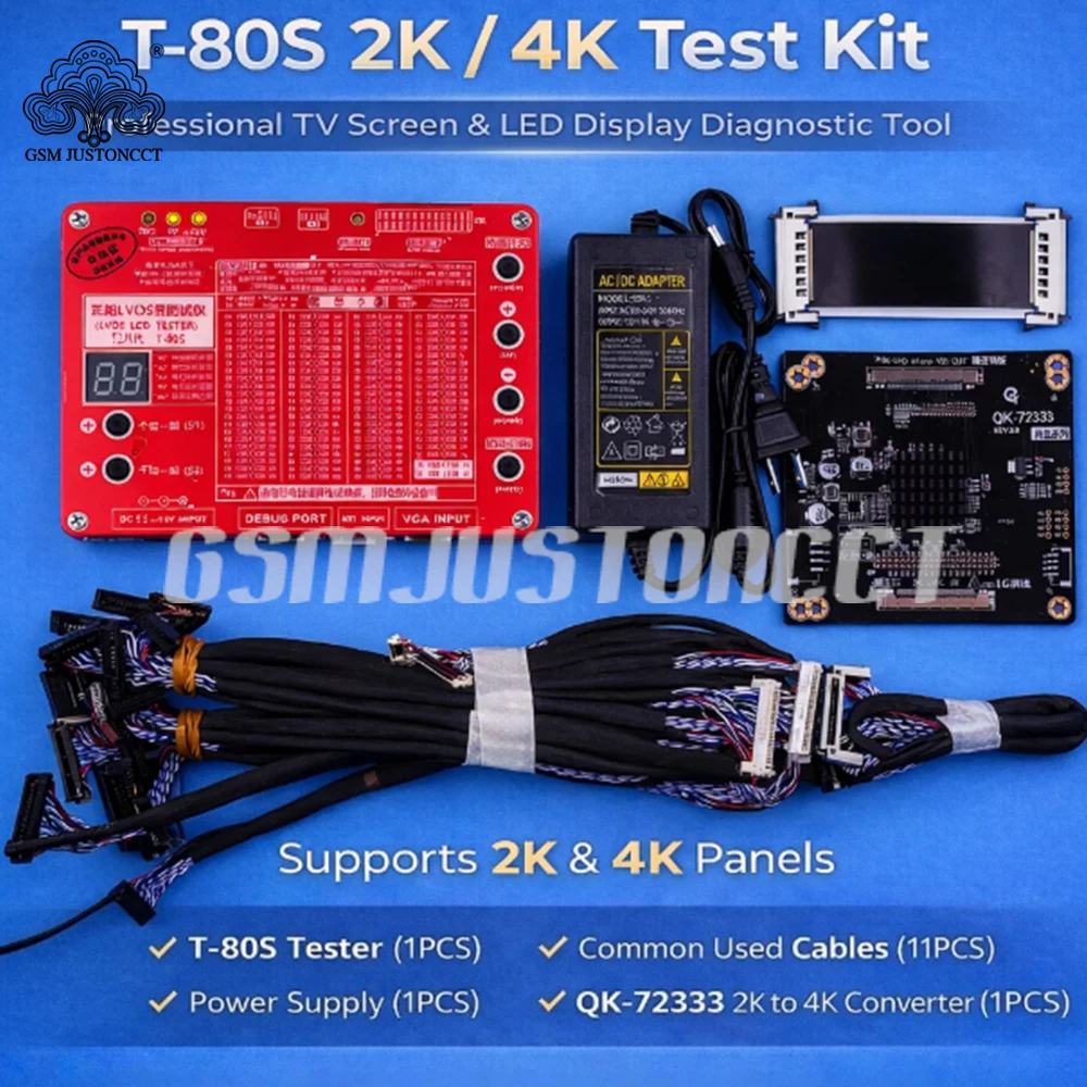 T-80S V8.0 LCD LED TV 디스플레이 스크린 패널 테스터 2K 4K 신호 진단 테스트 수리 도구 최신 세대