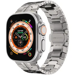 Luxury Titanium Color Stainless Steel Watch Strap for Series 10 42mm (Titanium Color)