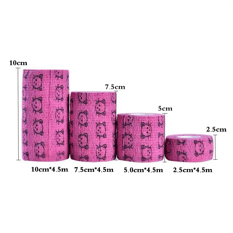 24Roll 2.5/5//7.5/10cm Pet Bandages Gauze Medical Bandage Self-adhesive Breathable Elastic Bandages for Sports Fixing Wrist Leg