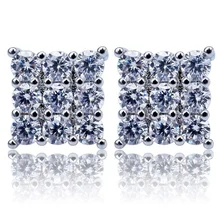 

New 3 * 3 zircon square hip hop men's Earrings classic Earrings Fashion Jewelry