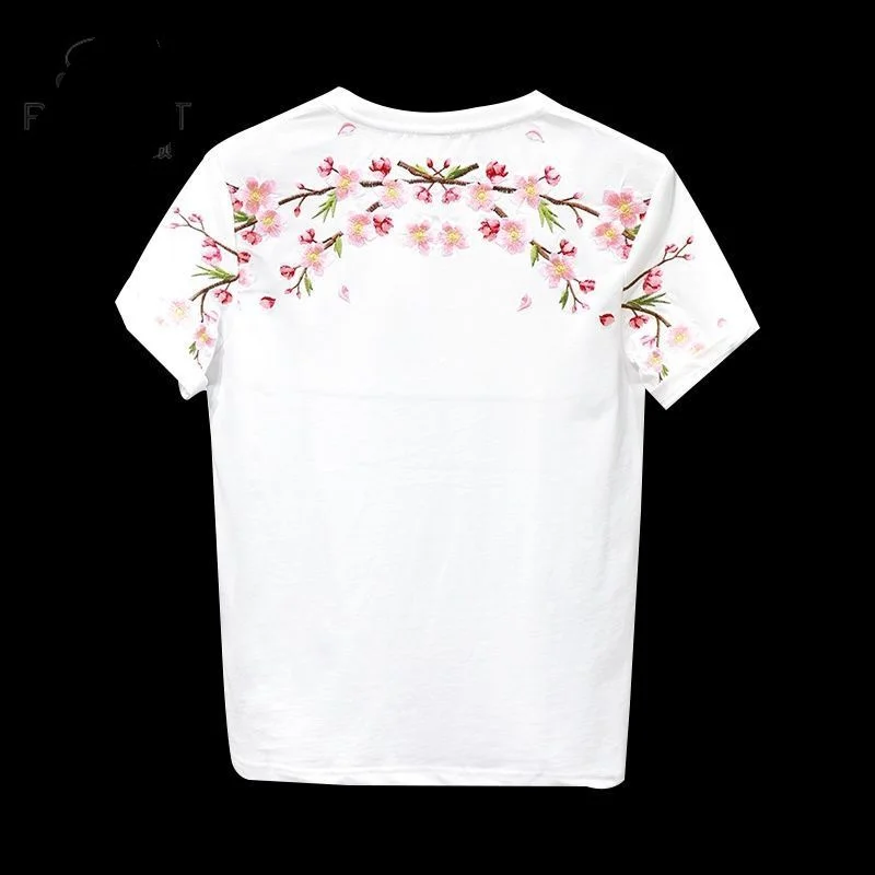 

Summer New Pullovers Solid Color Crew Neck Embroidery Loose Casual All-match Fashion Short Sleeve Handsome Men's T-shirt Tops