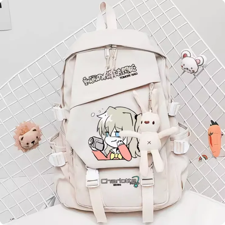 Anime Charlotte Schoolbag Backpack High-capacity Shoulder Bag Cosplay Student Teenage Gift B328