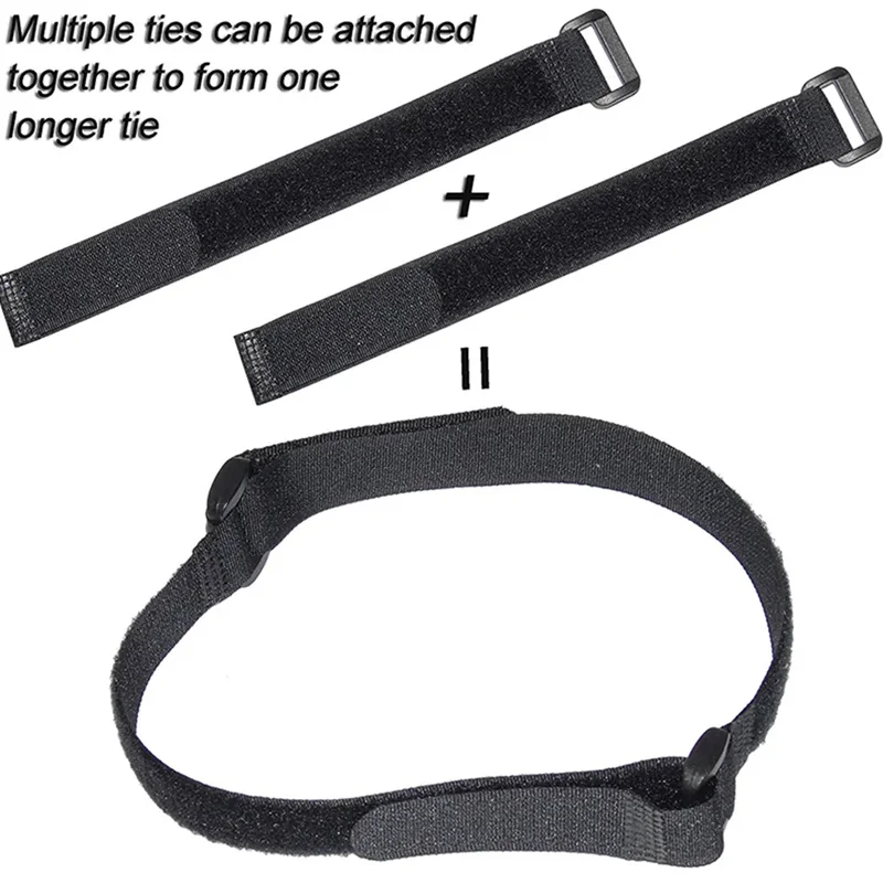 Nylon Cable Ties Reverse Buckle Strap Reusable Self Adhesive Tape Fastener Hook Loop Fixed Strap Sticky 10Pcs 30cm long nylon cable ties