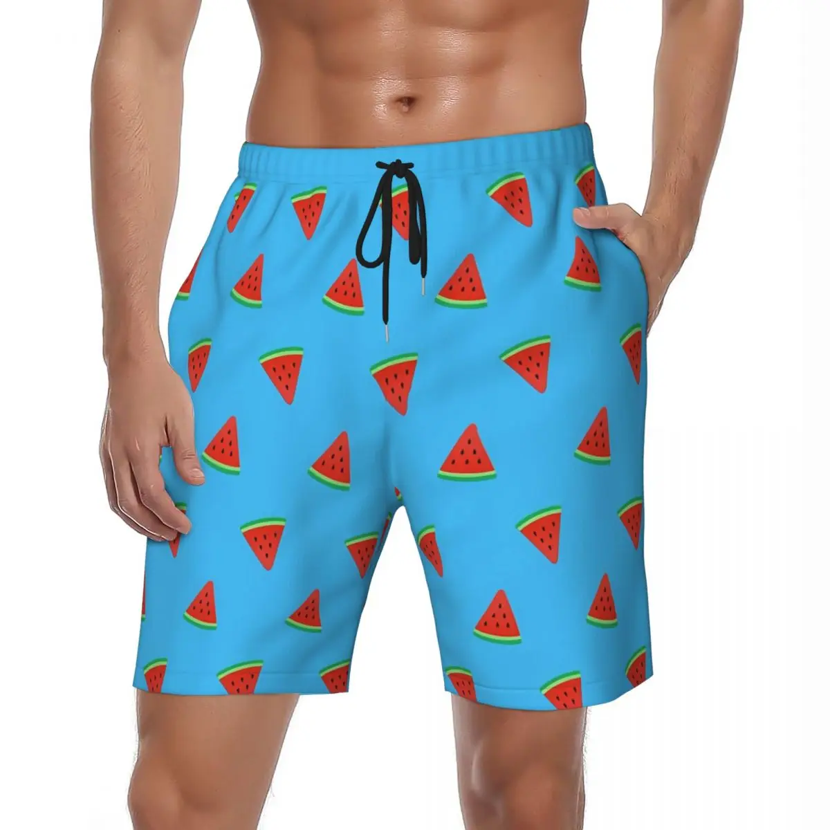 

Swimwear Watermelon Print Board Shorts Summer Trendy Hawaii Cute Board Short Pants Men's Sports Fitness Quick Drying Swim Trunks