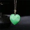 Natural Myanmar Jade Heart Pendant Dry Cyan Yang Green Love Necklace Personality Simple Jewelry for Men and Women Holiday Gifts 1