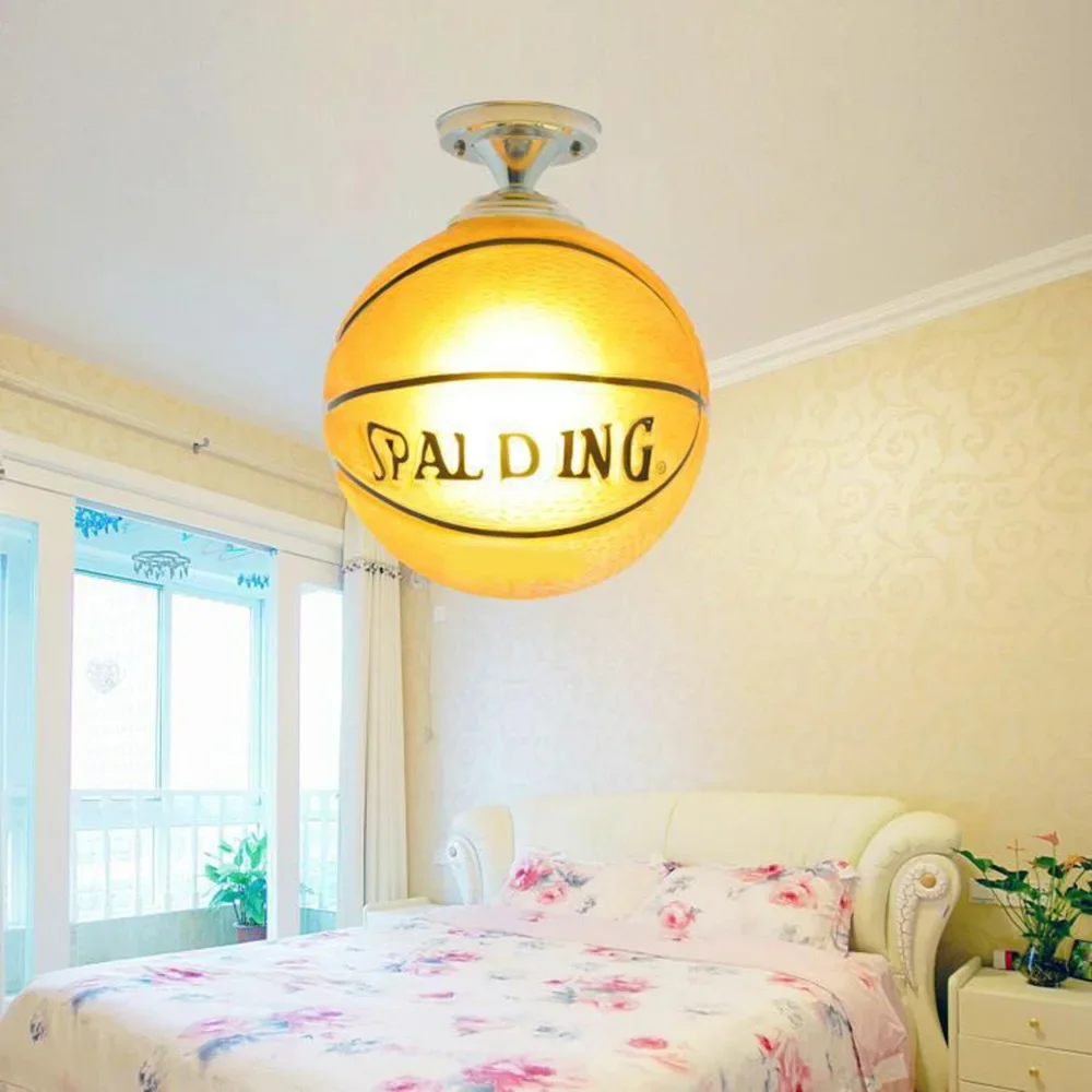 Soccer Ball LED Ceiling Lights 220V E27 Football Bar Club Ceiling Lamp Creative Kids Boy's Bedroom Decoration Light Chandelier led ceiling light led light ceiling light module